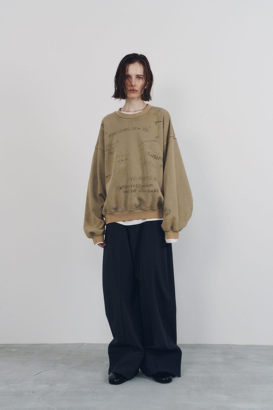 メッセージ スウェット (ベージュ) message sweatshirt(unisex) (Beige) / 26AW