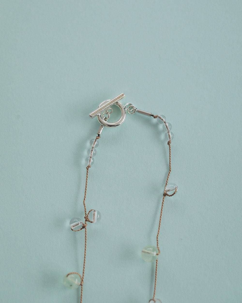 シルクコードネックレス (ベージュ) Stone Silkcord Necklace (Beige) / 27SS