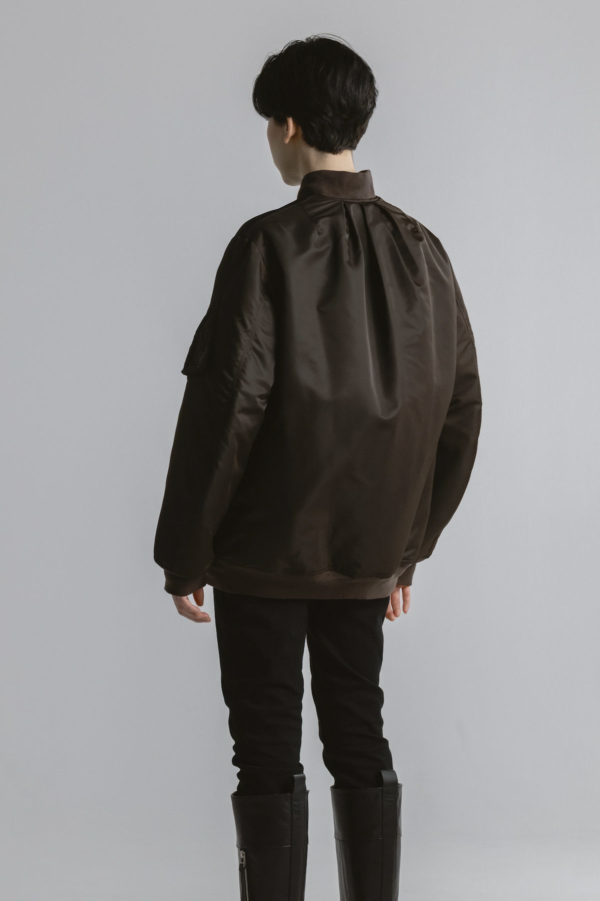 【25AW】MA-1 / リモンタナイロン フライトジャケット (ブラウン)
