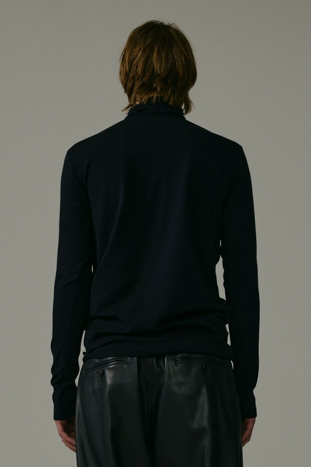 【メンズ】ORGANIC COTTON SPANDEX TURTLE BECK / オーガニックコットンタートルネックTシャツ (ブラック)