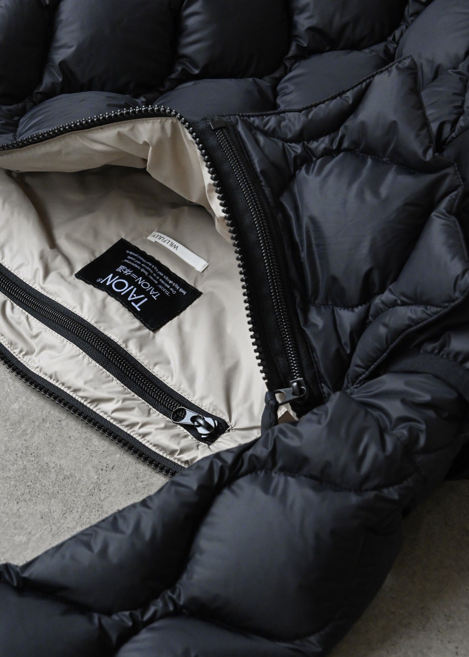 【TAION × WILLFULLY】quilting shoulder down bag / タイオンコラボ キルティングショルダーバッグ (ブラック) / 25AW /