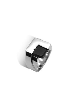 DROUGHT SQUARE BLACK ONYX RING / ドロウト スクエア ブラックオニキス リング STERLING SILVER 925 (シルバー)