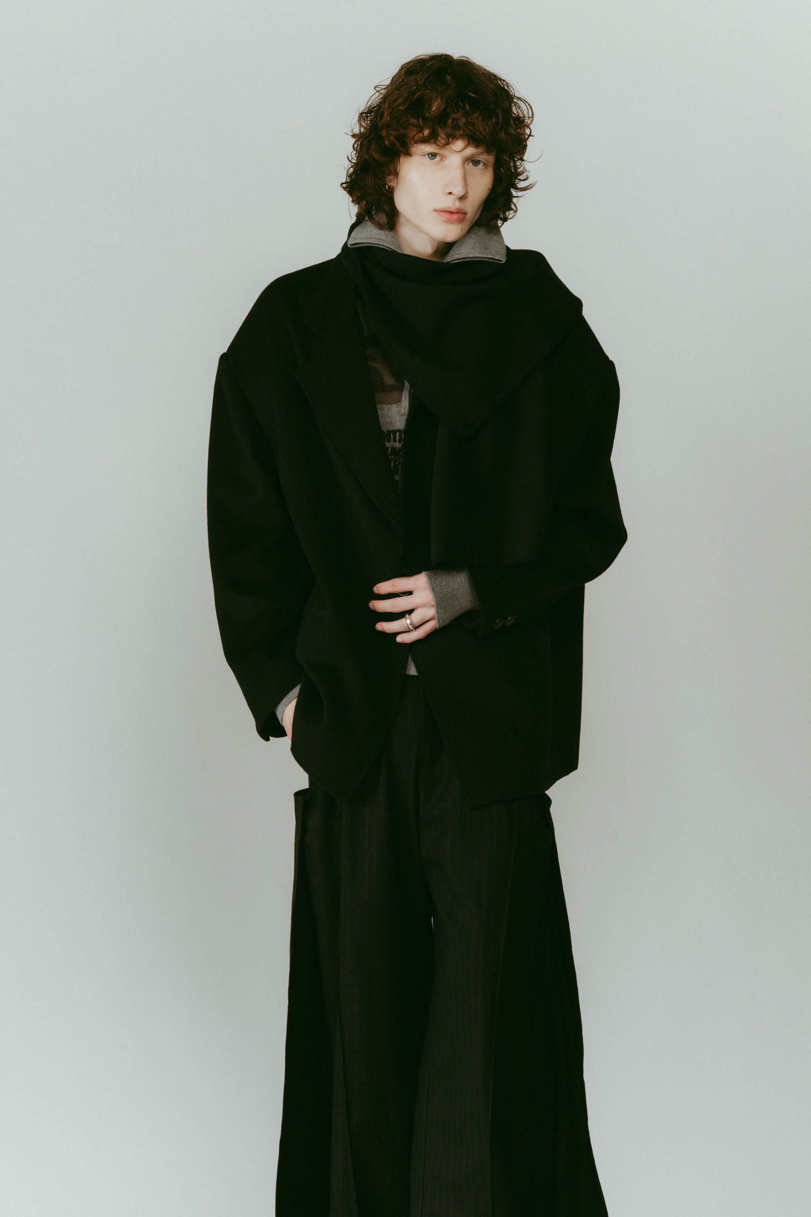 muffler overlay jacket(unisex) / マフラー オーバージャケット (ブラック) / 25AW