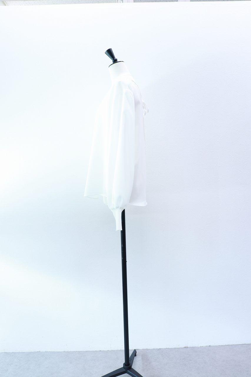 バックチュール シアーブラウス (ホワイト) Sheer Tulle Blouse (White) / 26AW *