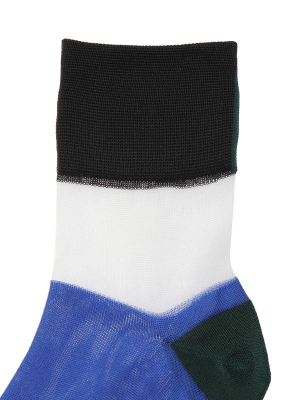 BACK LINE SHEER SOCKS / バックラインシアーソックス (ブルー)