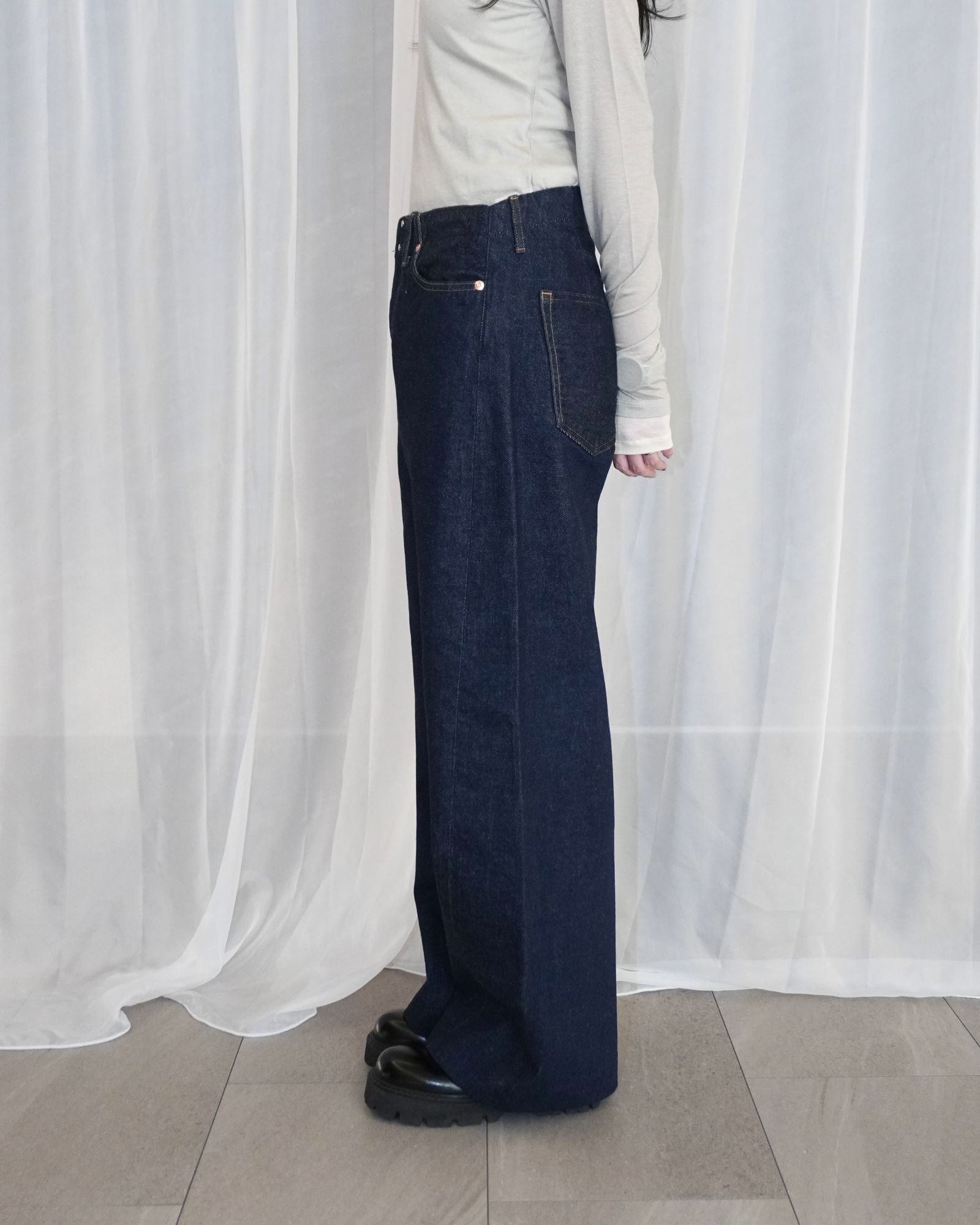 BOY JEAN TROUSERS (Rinse blue) / ボーイジーントラウザーデニム (リンスブルー) / レディース