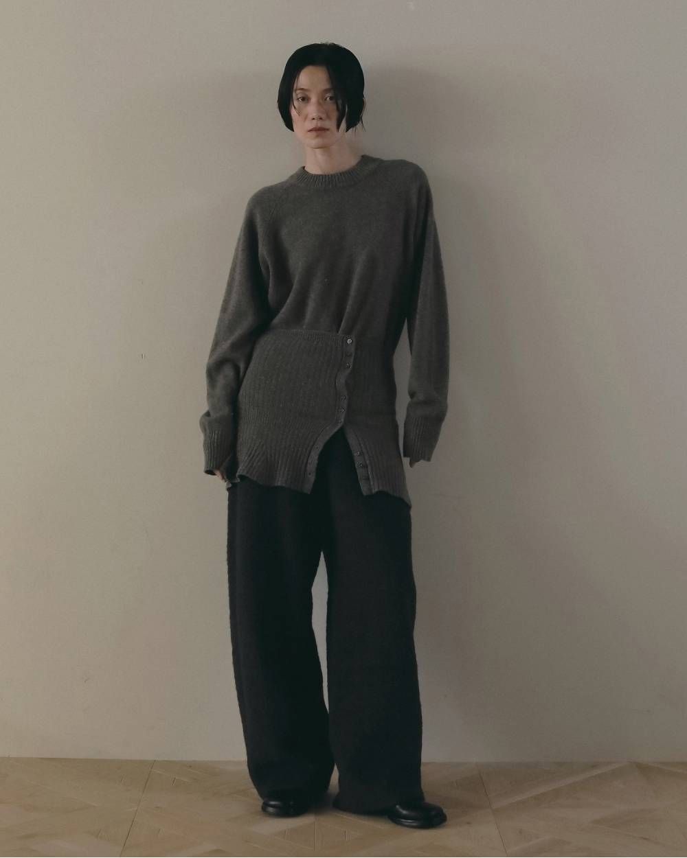 ウールクルーネックトップス (モカ) Wool Crewneck Tops (Mocha) / 26AW 【6月29日まで期間限定予約】