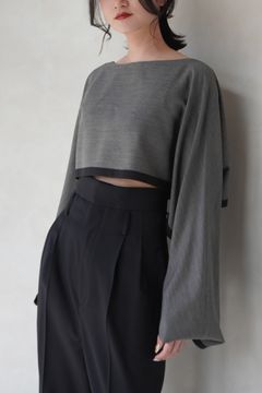 SUMMER WOOL CAPE BLOUSE / サマーウールケープブラウス (グレー)