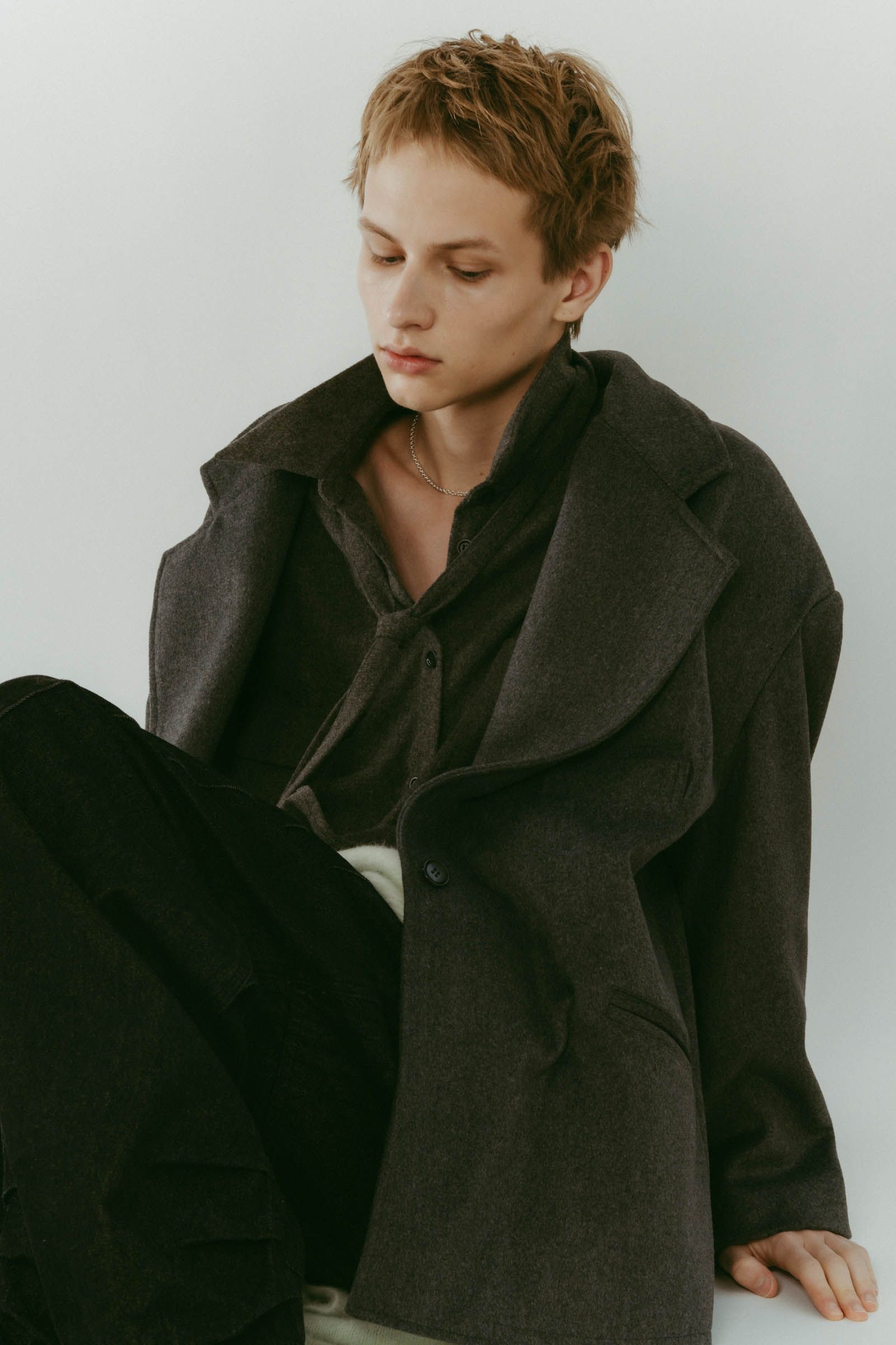 muffler overlay jacket(unisex) / マフラー オーバージャケット (グレー) / 25AW