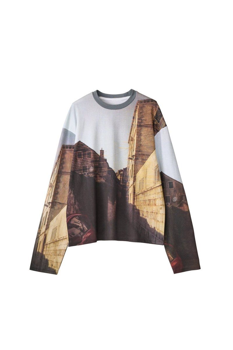 scenery print long sleeve tee (Croatia) / プリントロングスリーブTシャツ (クロアチア) / 26SS