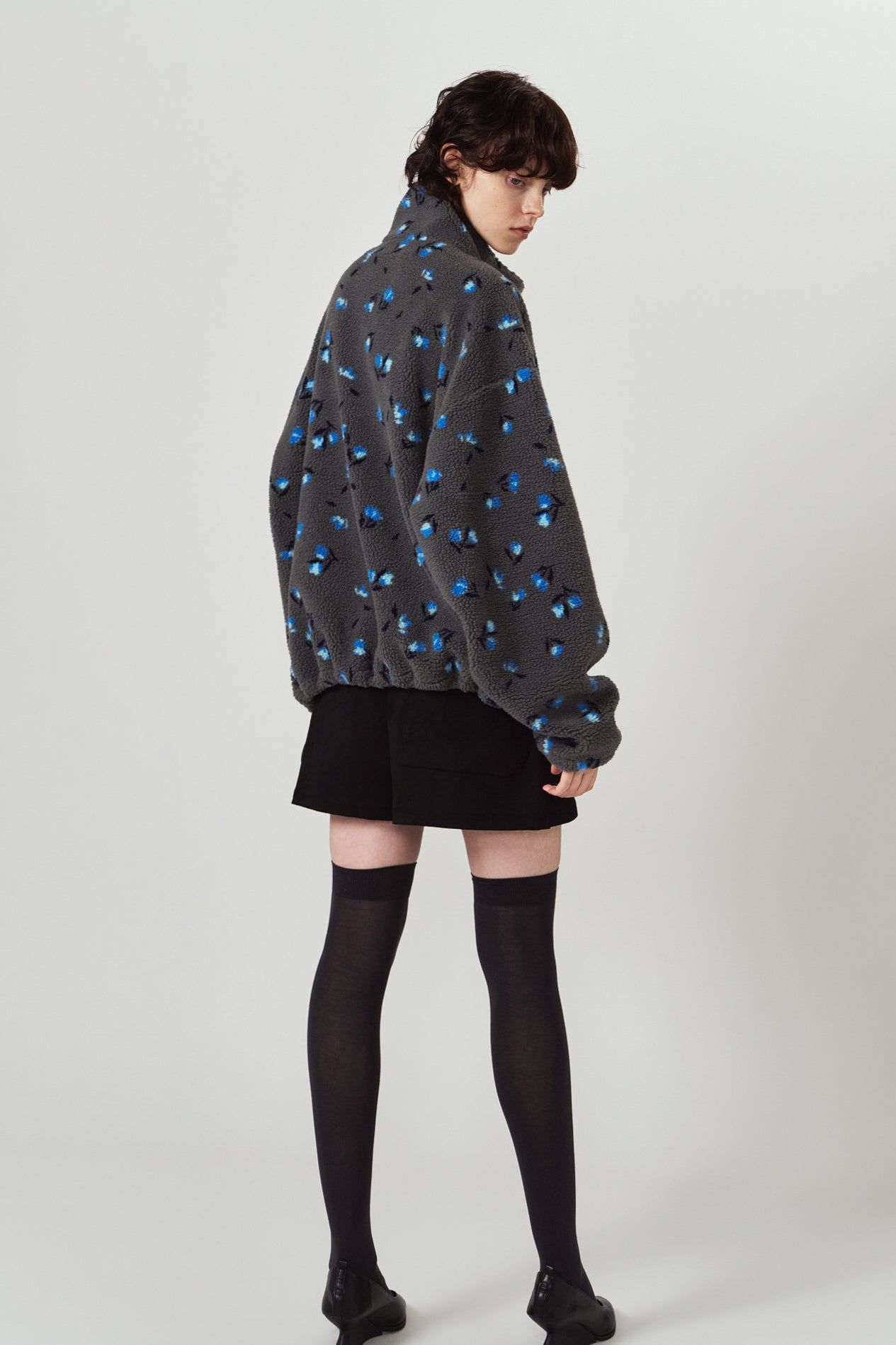 フラワー ボアフリース (グレー) flower boa fleece(unisex) (Gray) / 26AW