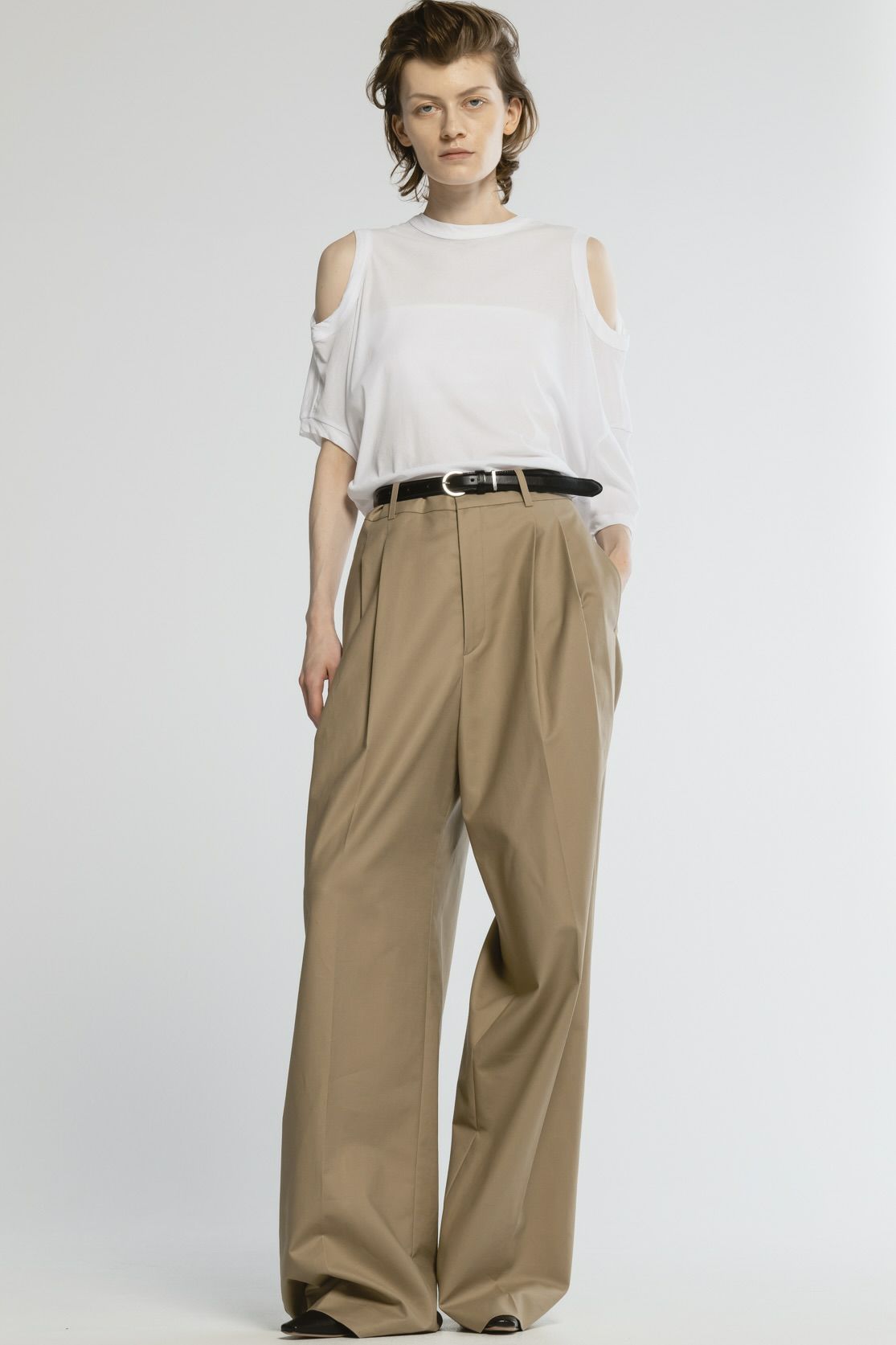 【25SS】SHEF OPEN SHOULDER T-SHIRT / オープンショルダーTシャツ (ホワイト)