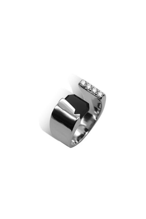 DROUGHT OPEN BLACK ONYX RING / ドロウト オープン ブラックオニキス リング STERLING SILVER 925 (シルバー)