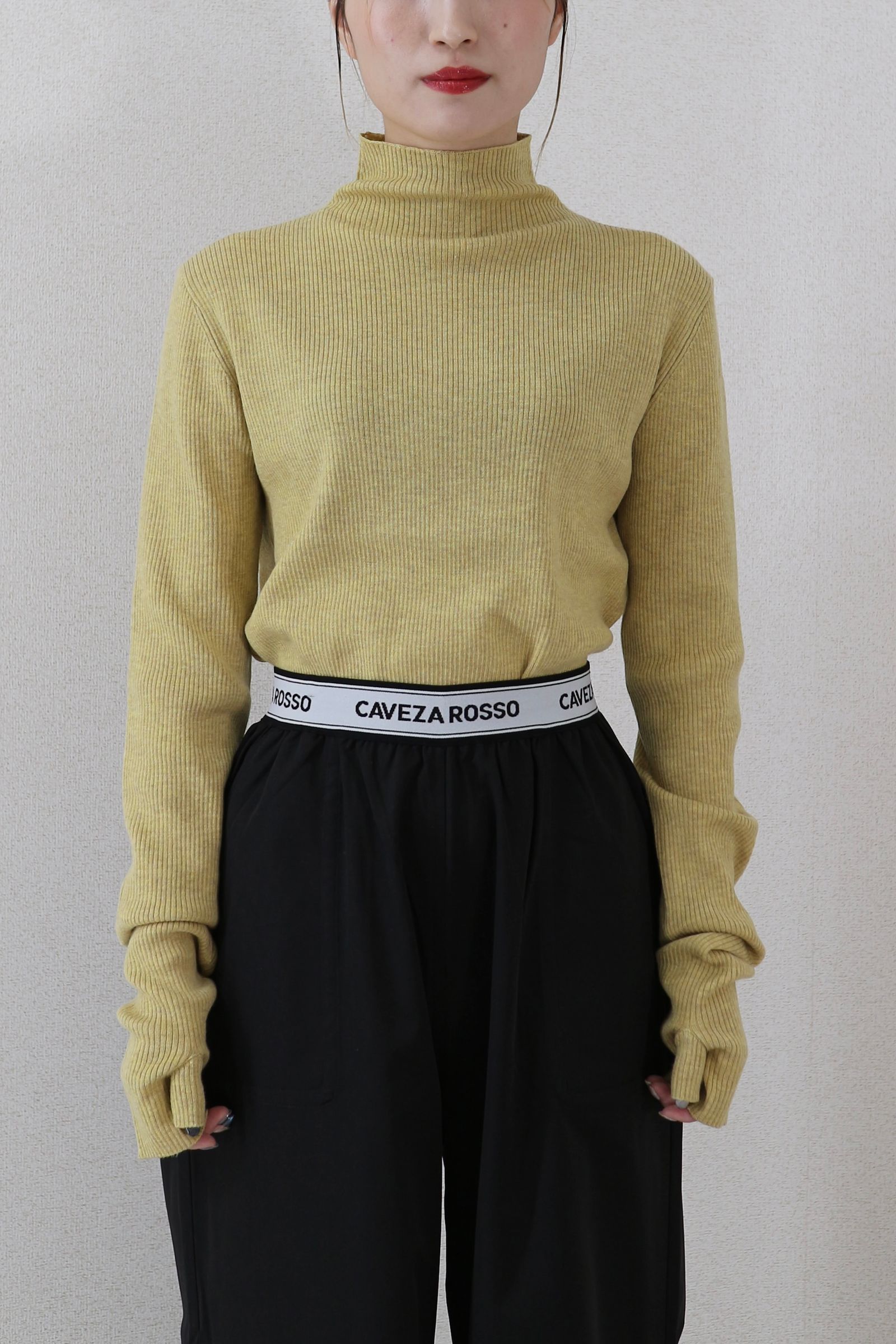 CAVEZA ROSSO - HAND WARMER RIB KNIT TOPS / ハンドウォーマー