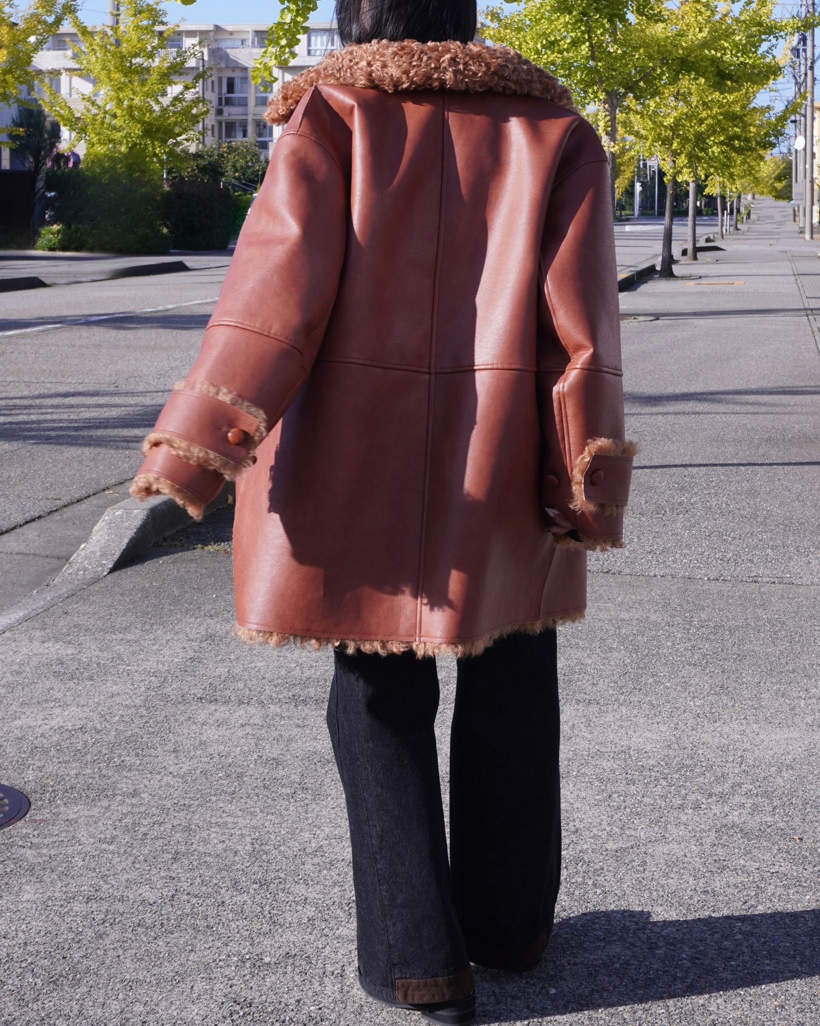 【25AW】Vintage Like Fake Mouton Reversible Coat (テラコッタ) / ヴィンテージライクムートン リバーシブルファーコート / エコファー / フェイクファー