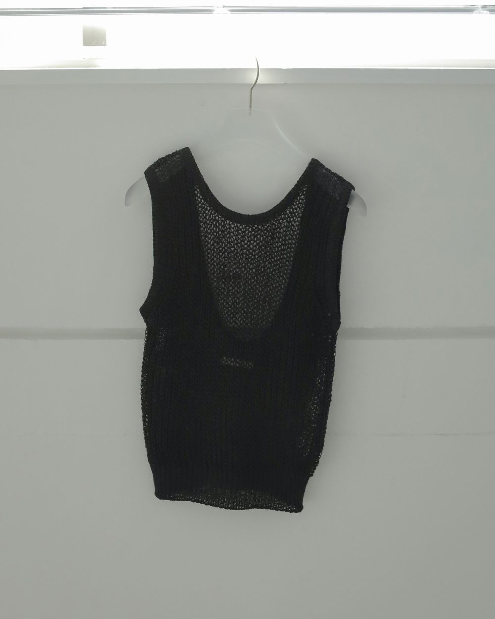 Paperyarn Knit Tanktop / ペーパーヤーン ニットタンクトップ (ブラック)