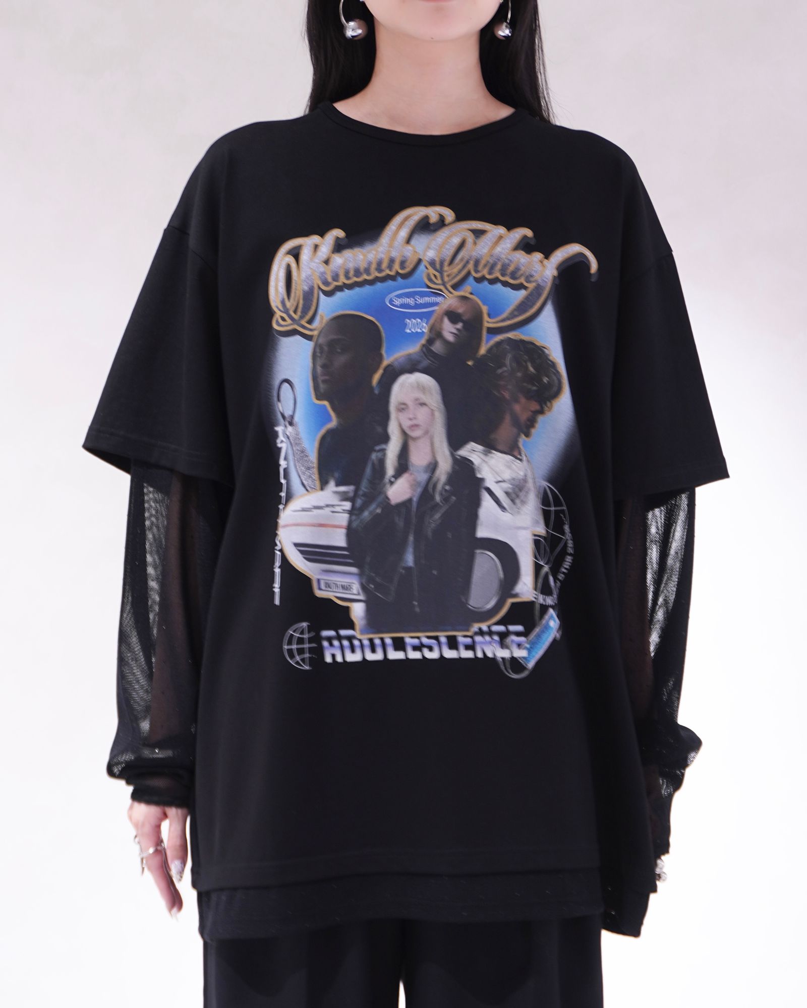 レイヤードTシャツ (ブラック) AI future layered t-shirt(unisex) (Black) /  26SS