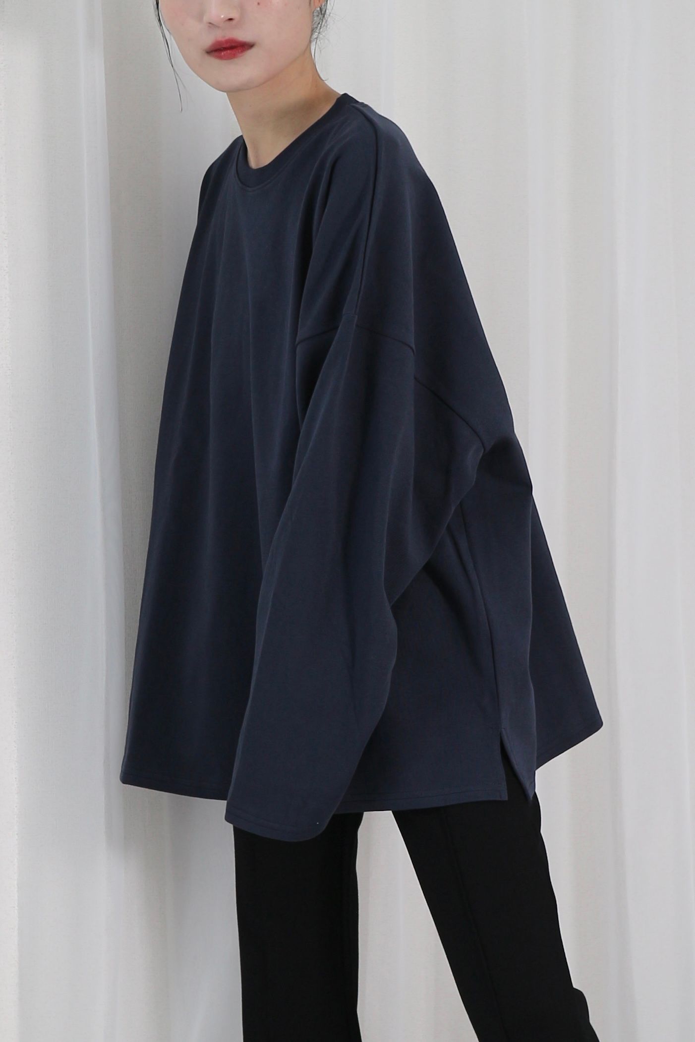 BASIC LONG T / ベーシックロングTシャツ (ネイビー)