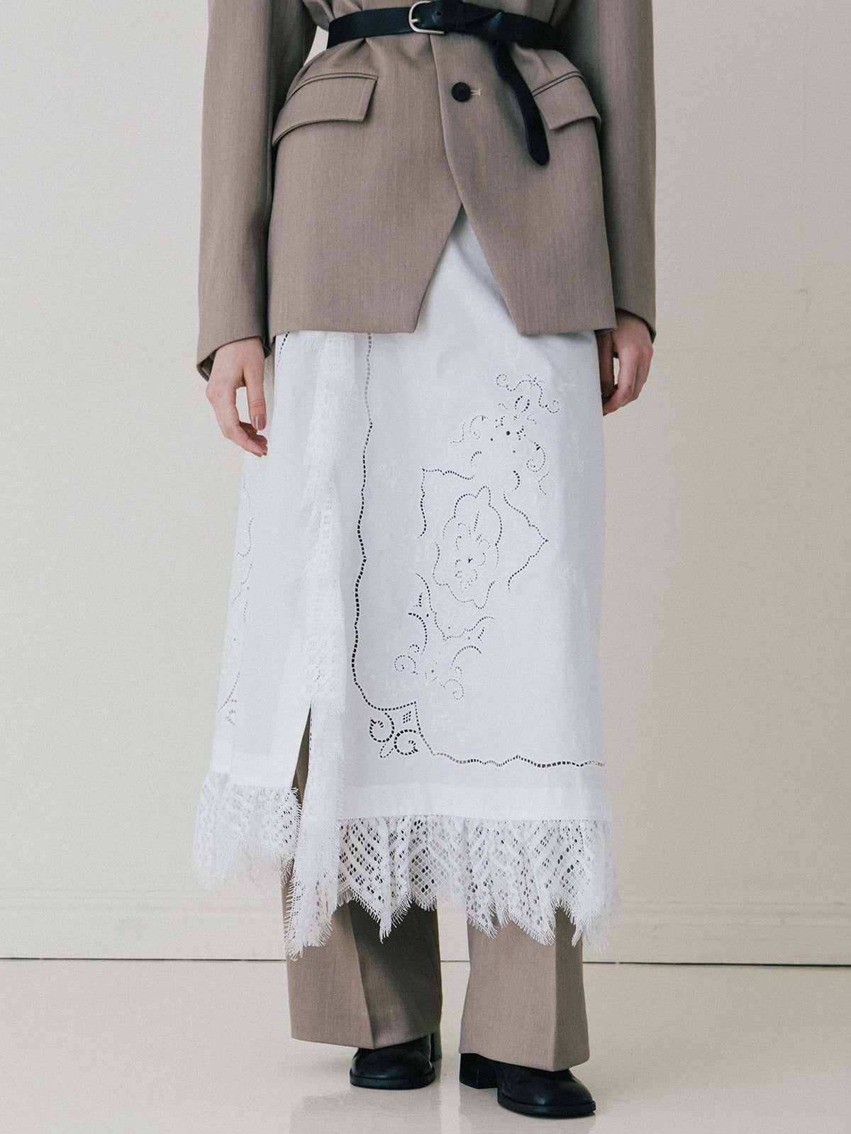 【25AW】VENEZIA LACE SKIRT / ヴェネツィアレーススカート (ホワイト)