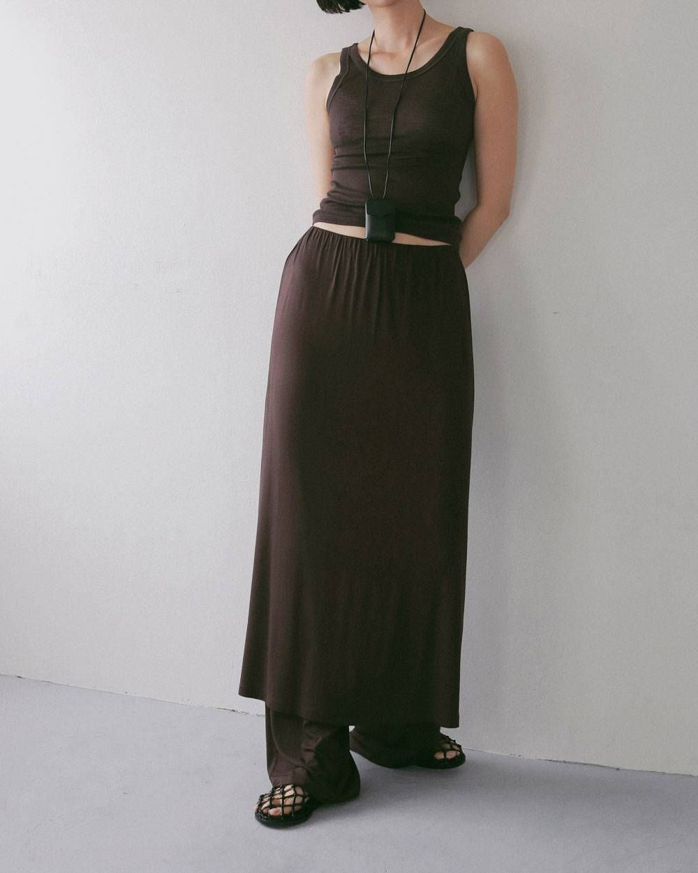 フラットシューズサンダル (ブラック) Braid Flat Shoes (Black) / 27SS