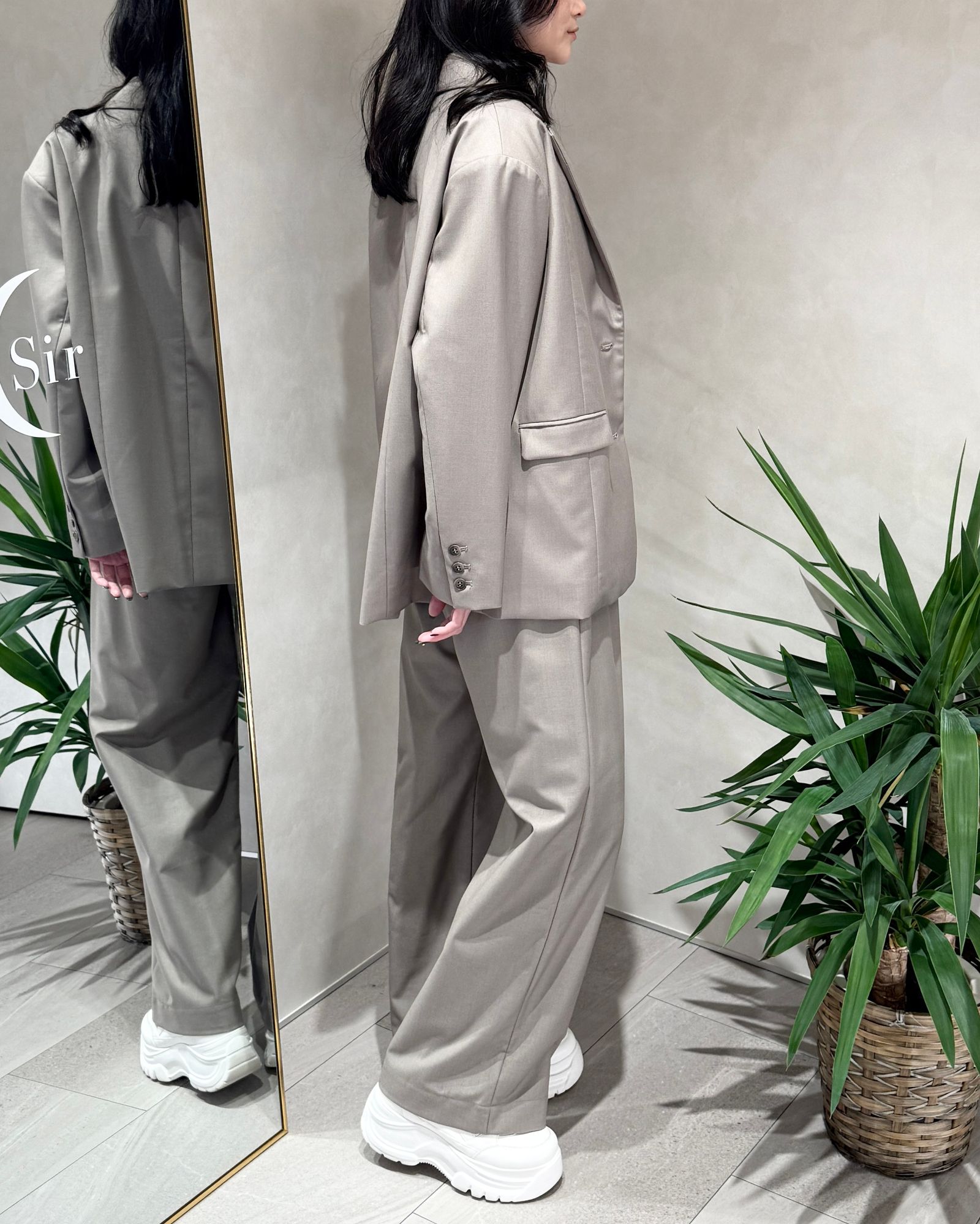 ストレートベーシックスラックス (グレー)