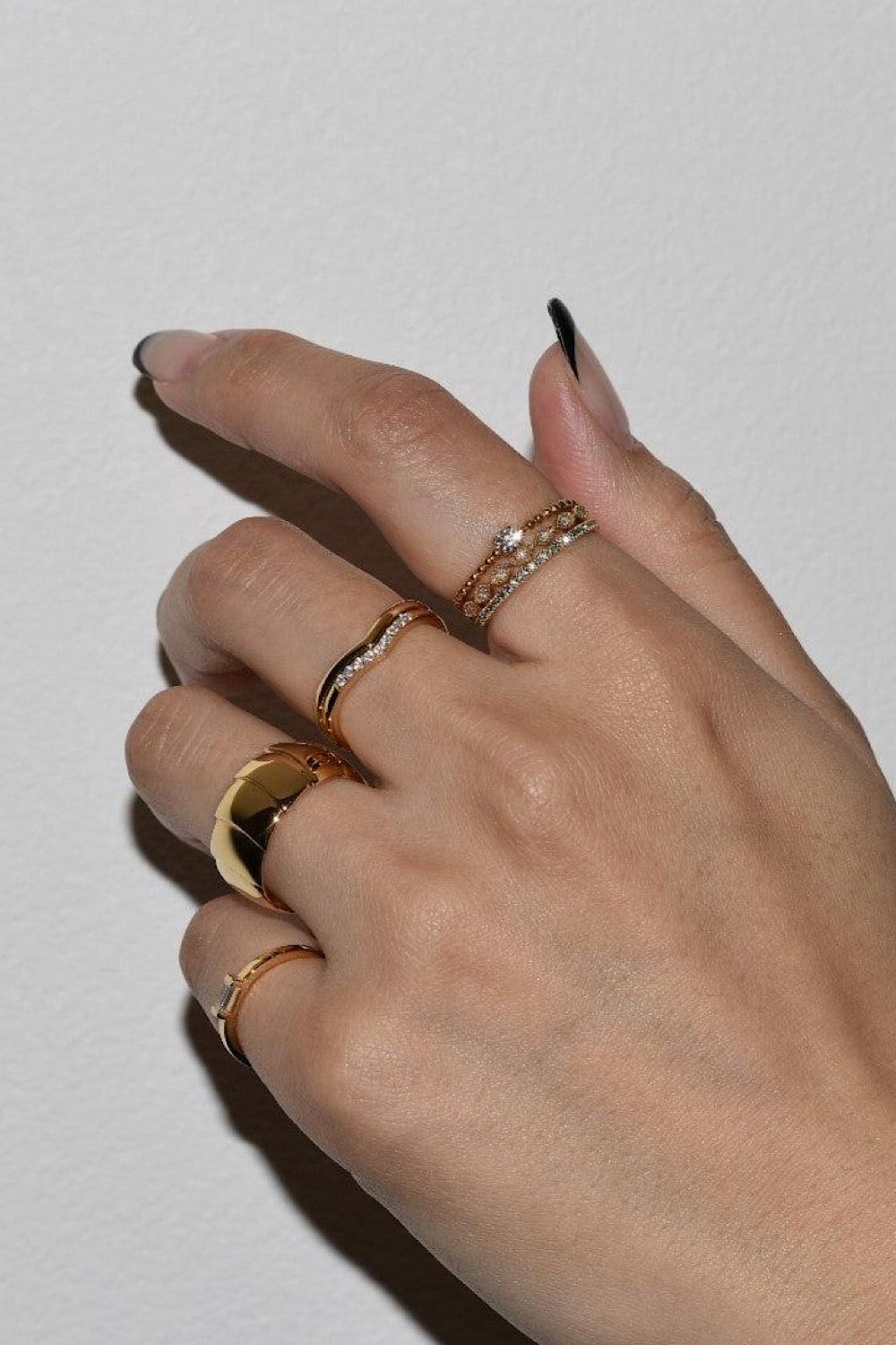 V RECTA RING / ブイ レクタ リング STERLING SILVER 925 (イエローゴールド)
