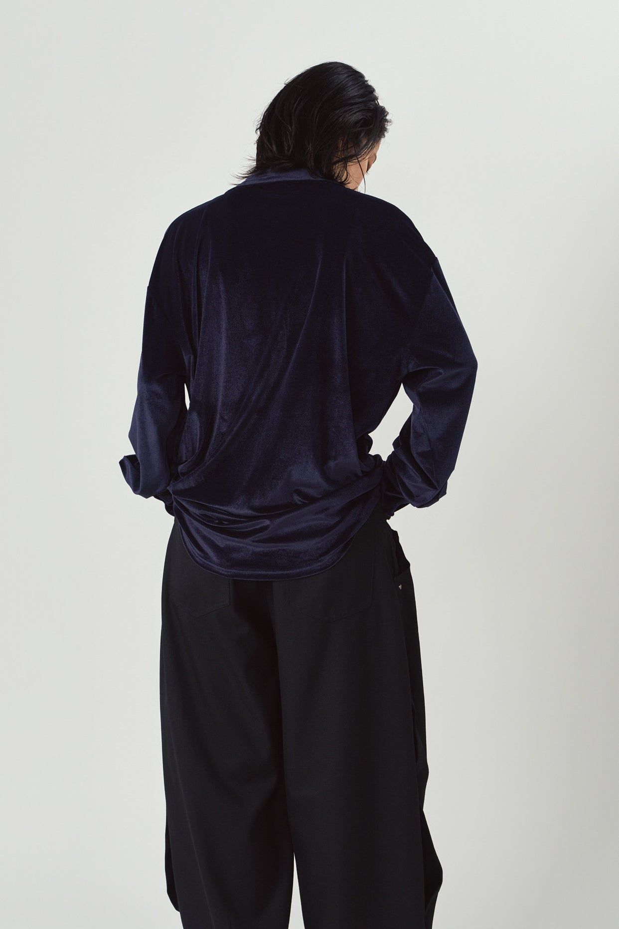 2ウェイ ベロアシャツ (ネイビー) 2way velour shirt (Navy) / 26AW