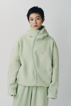 カーブジップ ボアフーディ (ミント) curved zip boa hoodie(unisex) (Mint) / 26AW