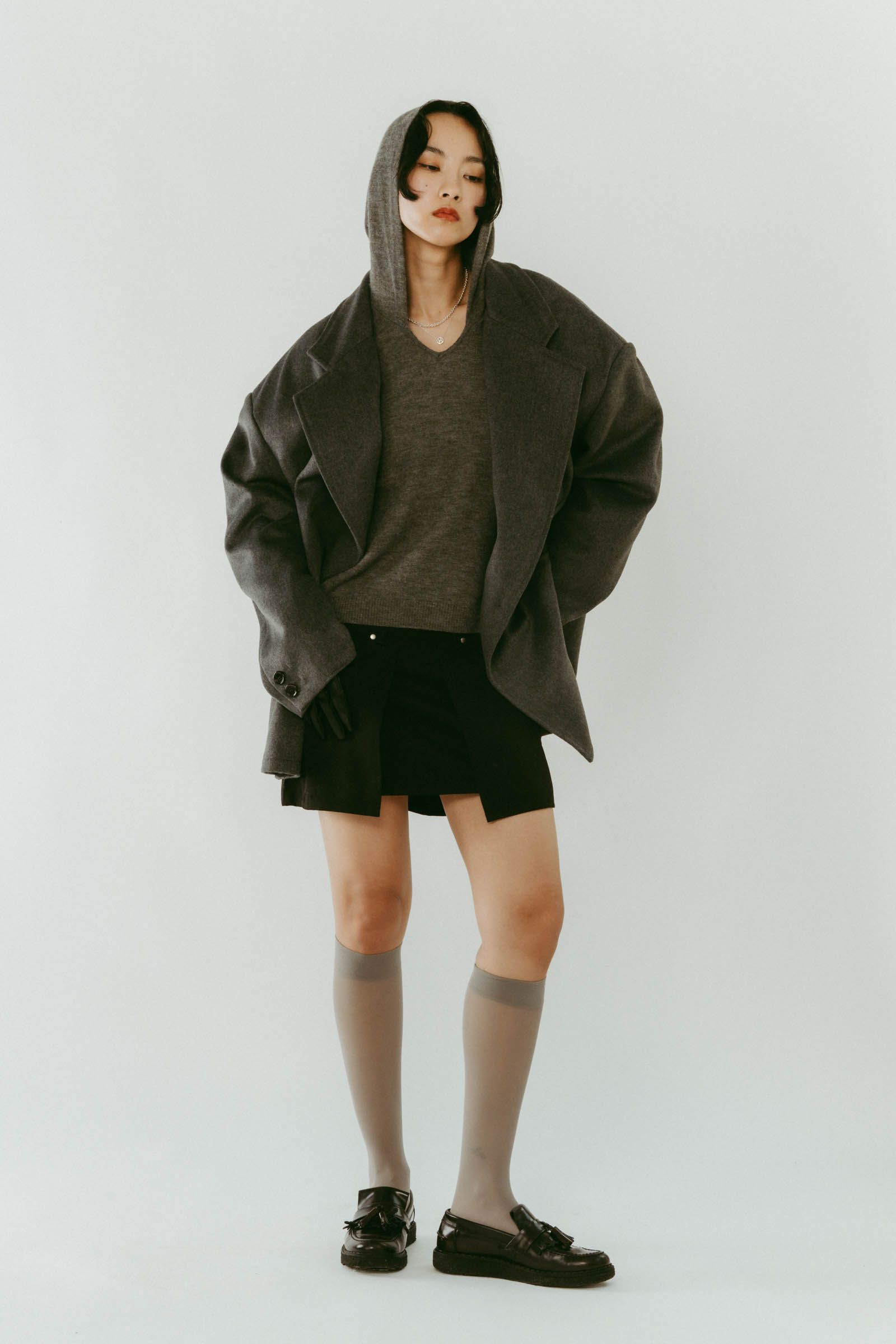 muffler overlay jacket(unisex) / マフラー オーバージャケット (グレー) / 25AW