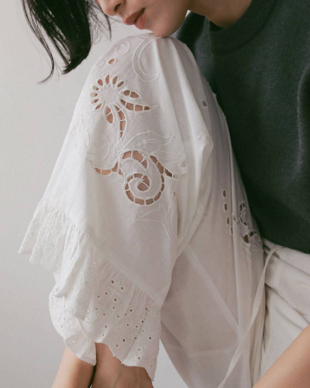 カットワーク レースパンツ (ホワイト) Cutwork Lace Pants (White) / 27SS