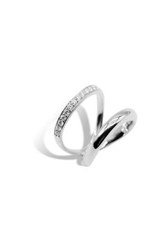 【即納】DOUBLE STRING MOISSANITE RING / ダブル ストリング モアサナイト リング STERLING SILVER 925 9号/11号 (シルバー)