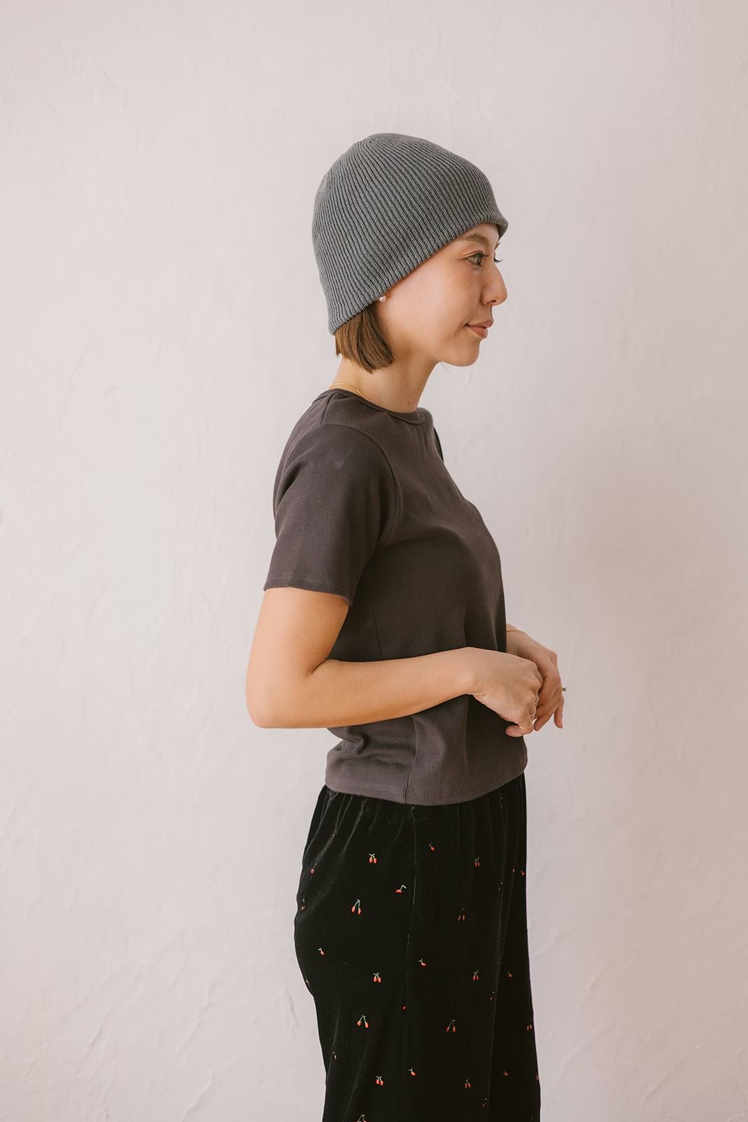 ベーシックスリムハーフスリーブTシャツ (ブラウン) Basic T-shirt (Brown) /  26SS