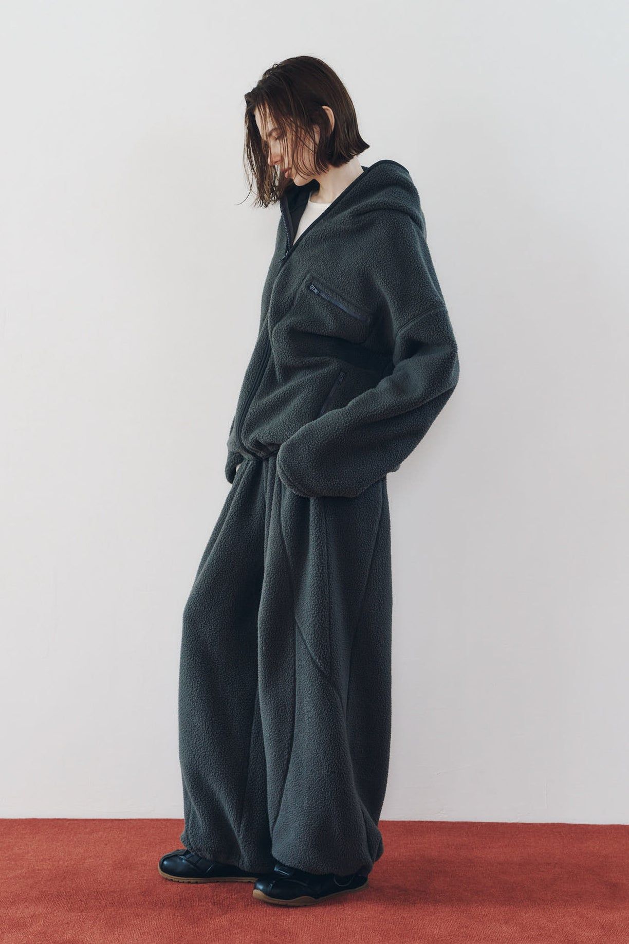 ボアパンツ (グレー) switching boa pants(unisex) (Gray) / 26AW