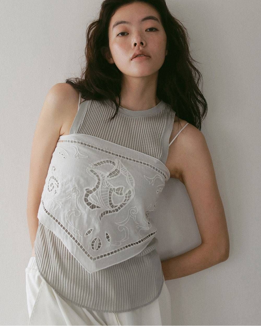 カットワークスカーフ (ホワイト) Cutwork Scarf (White) / 27SS