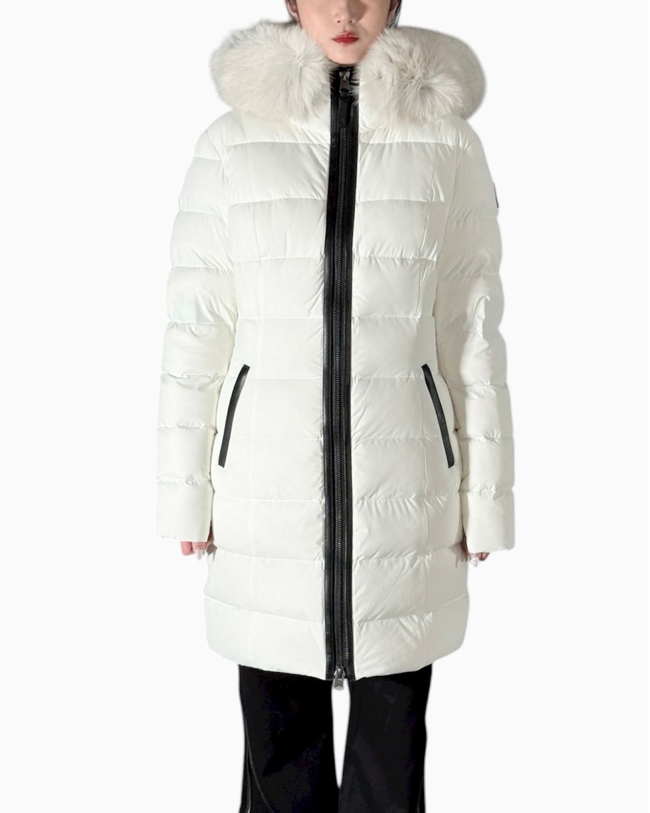 【2025AW】CALLA-BX / ファー付きストレッチダウンコート (オフホワイト) / レディース