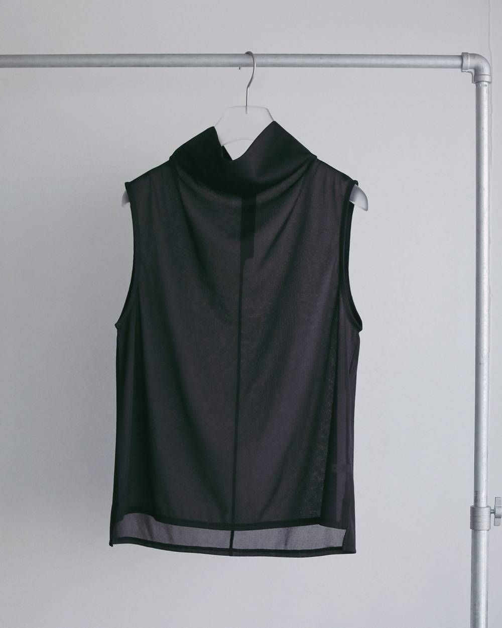シフォン ノースリーブ トップス (ブラック) Sleeveless Chiffon Tops (Black) / 27SS