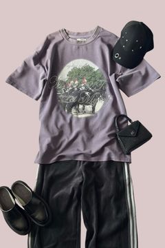 ラインストーングラフィックTシャツ (パープル) rhinestone graphic tee(unisex) (Purple) /  26SS