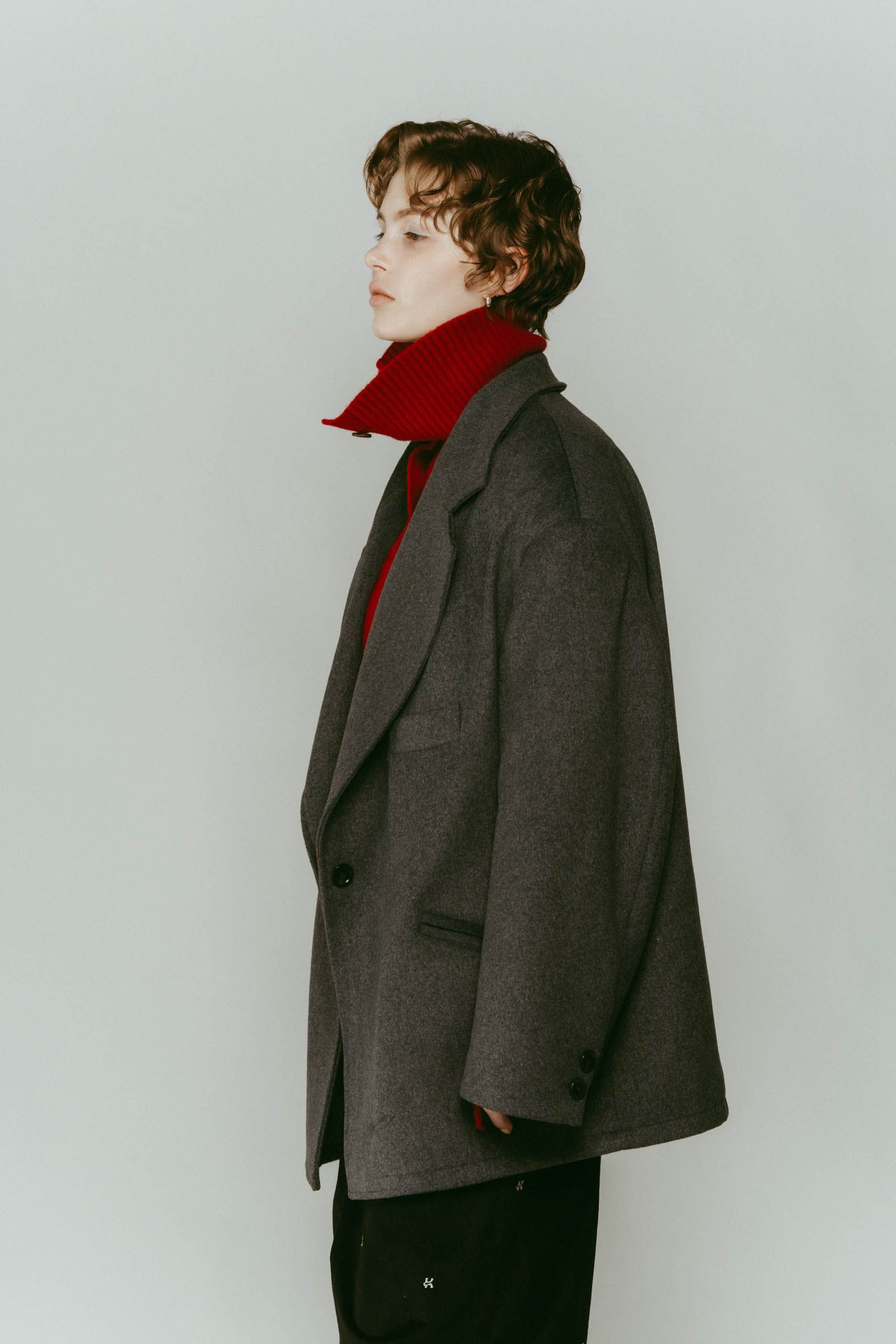 muffler overlay jacket(unisex) / マフラー オーバージャケット (グレー) / 25AW