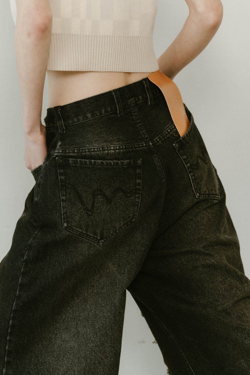 damage denim pants / ダメージ デニムパンツ (ブラックホワイト) / 25SS