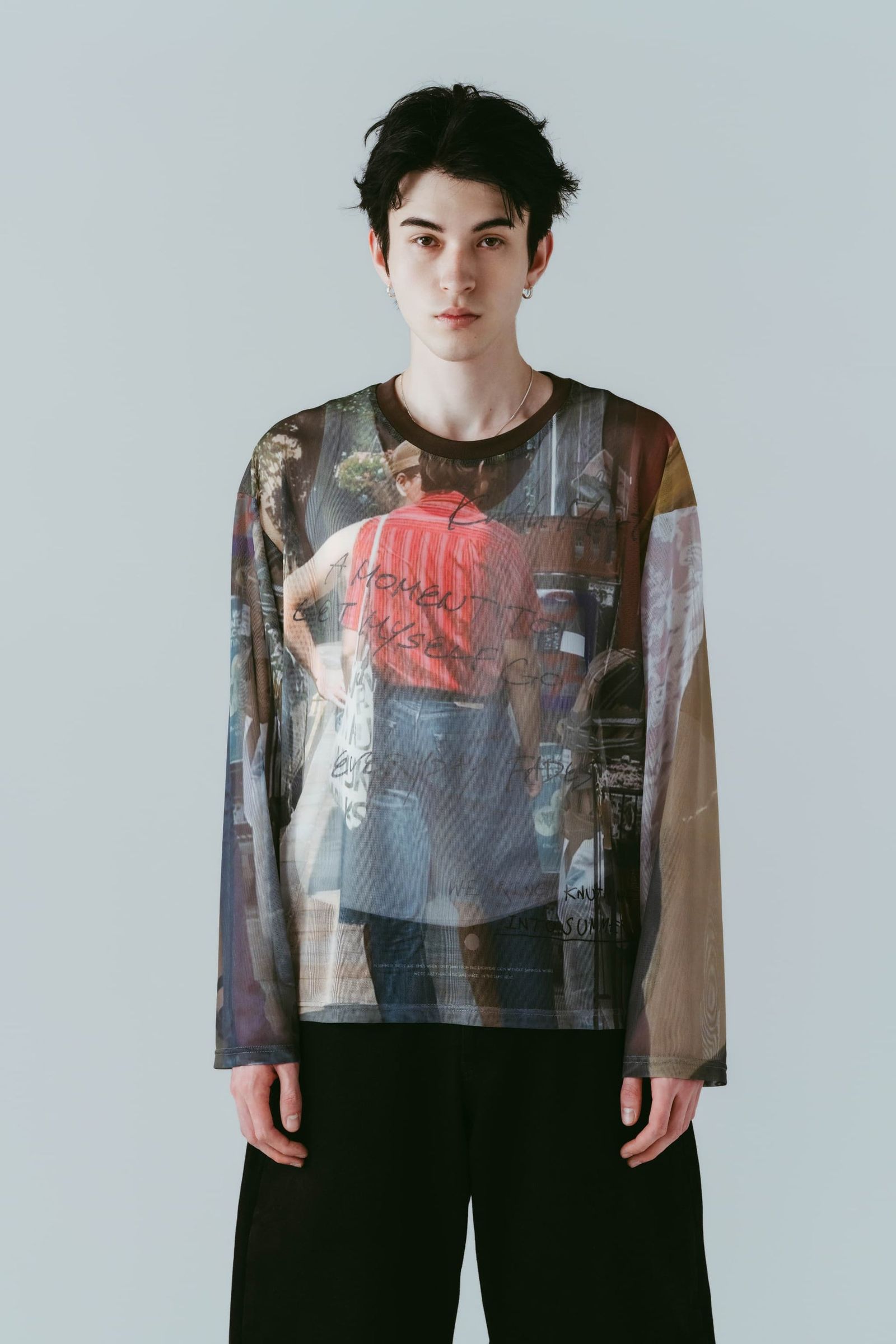シアープリント ロングスリーブTシャツ (オジ) oji sheer long-sleeve tee(unisex) (Oji) /  26SS