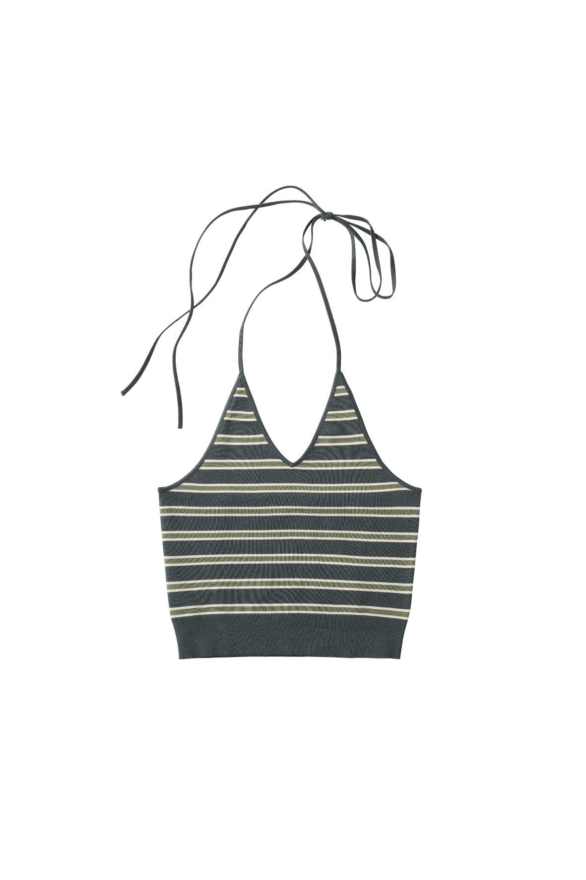 ニット ホルタービスチェ (グリーン) knit halter bustier (Green) /  26SS