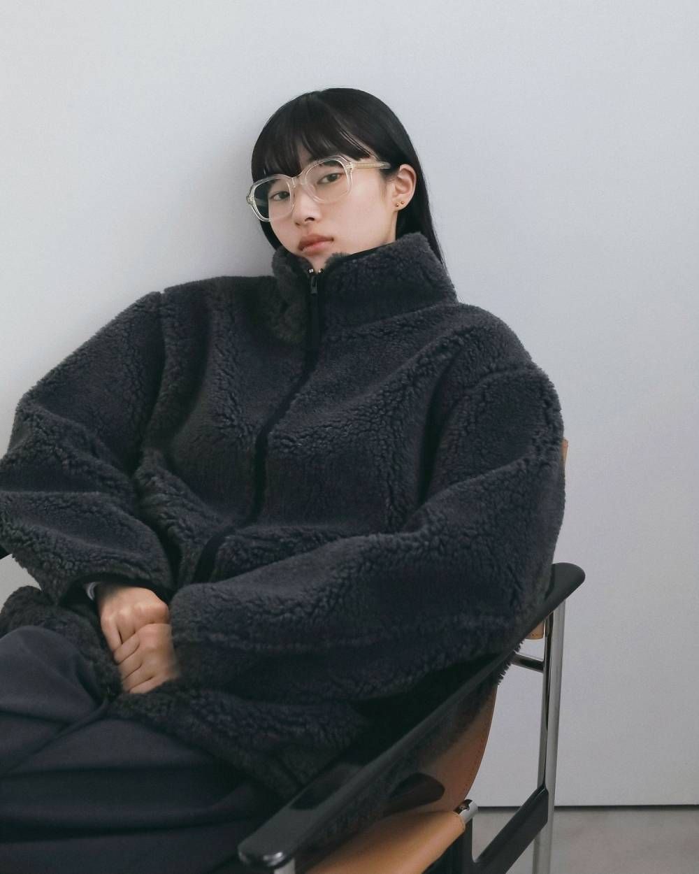 ボアジップブルゾン (チャコールグレー) Boa Zip Blouson (Charcoal gray) / 26AW 【6月29日まで期間限定予約】