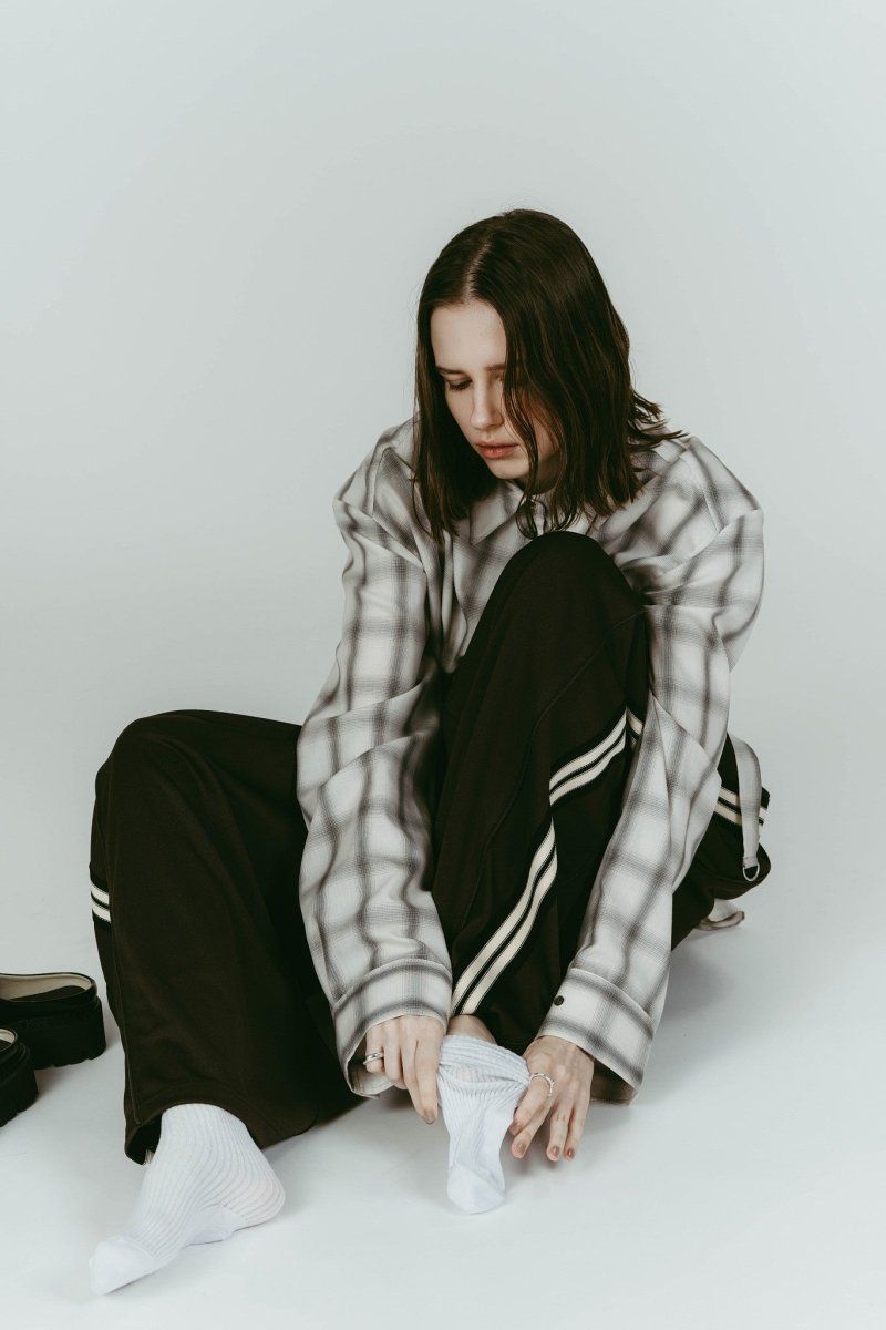 embroidered long socks (White) / ロゴ刺繍 ロングソックス (ホワイト) / 26SS