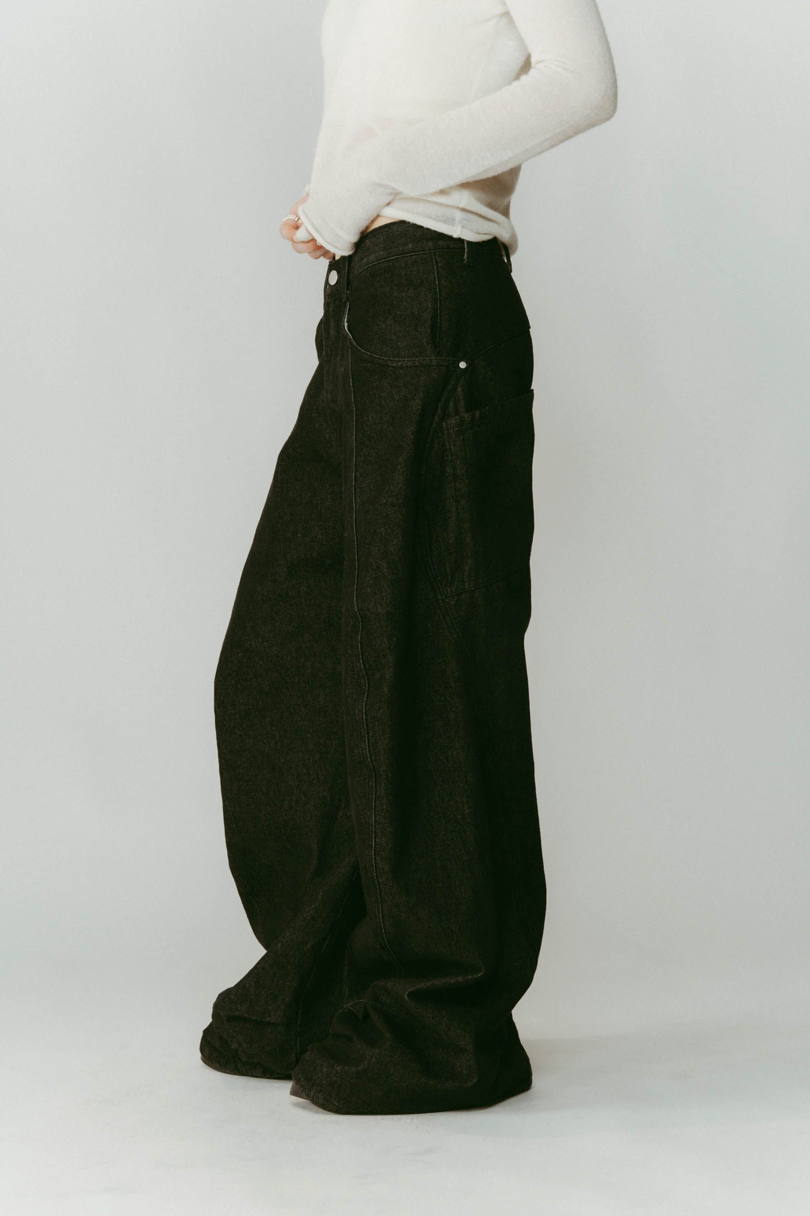 tuck design denim pants / タックデザインデニムパンツ (デニムブラック) / 25AW