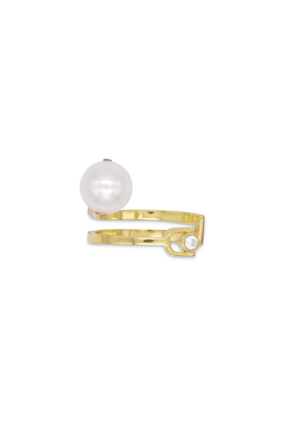AKOYA PINCH RING / アコヤ ピンチ リング K10/K18 (イエローゴールド)