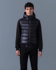 【25AW】FRANK-R / 異素材コンビダウンジャケット (ブラック) / メンズ