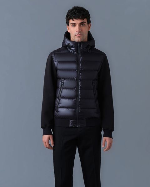 【残り1点】【25AW】FRANK-R / 異素材コンビダウンジャケット (ブラック) / メンズ