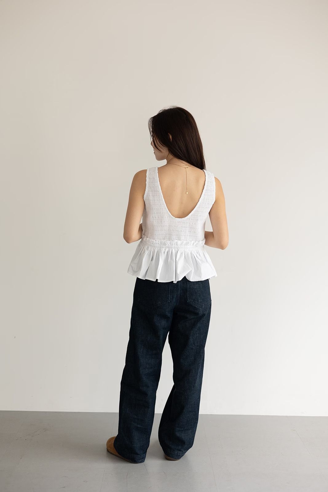 コットンシャーリングトップス (ホワイト)  Shirring Tops (White) /  26SS