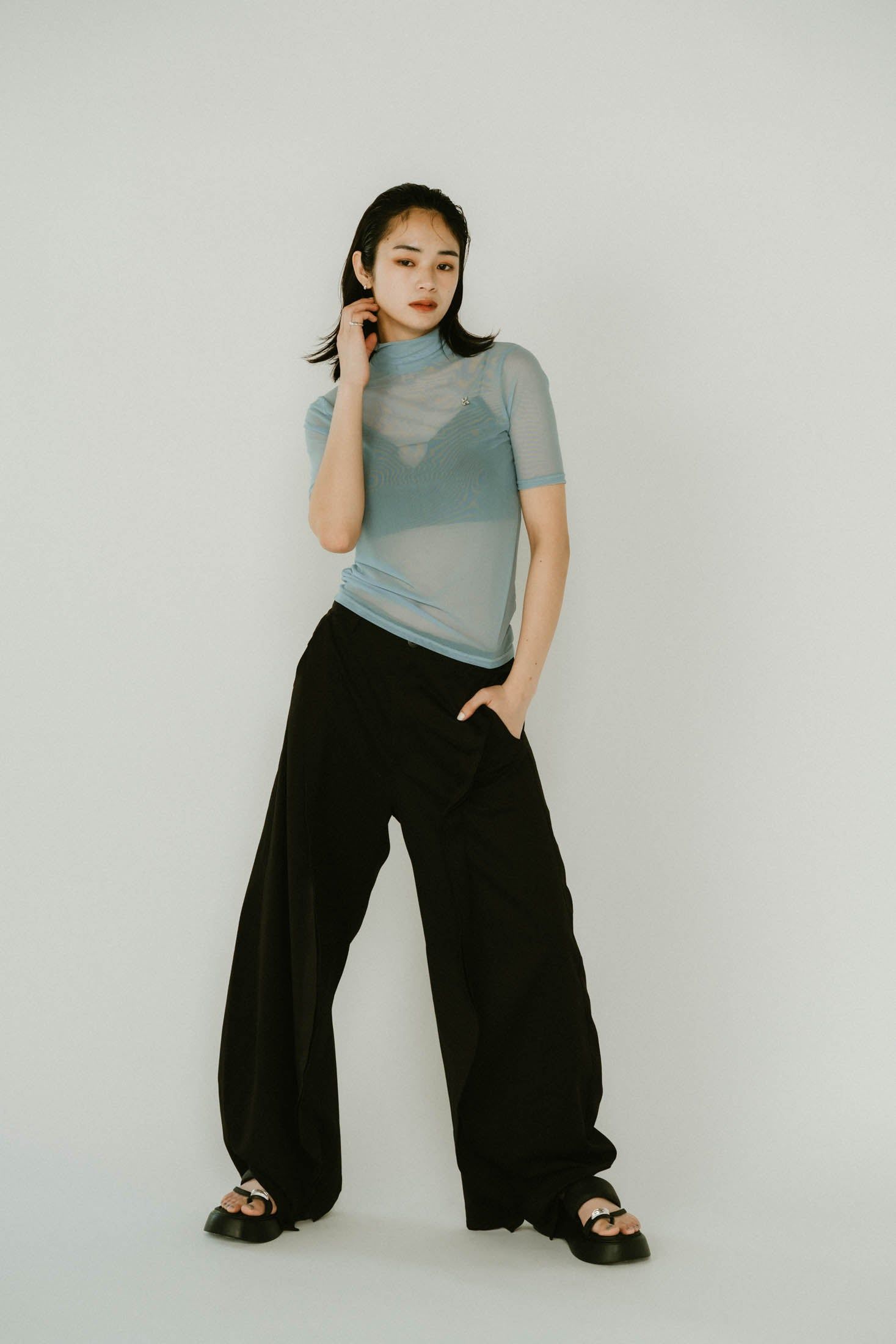 【Knuth Marf】 K motif sheer tops K motif sheer tops/3color | KNUTH MARF