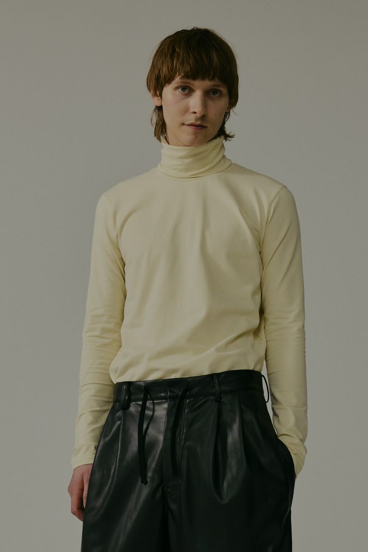 【メンズ】ORGANIC COTTON SPANDEX TURTLE BECK / オーガニックコットンタートルネックTシャツ (エクリュ)
